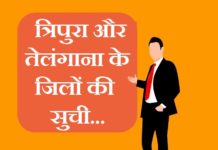 tripura and telangana district list