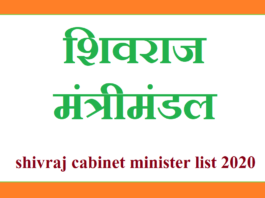 shivraj cabinet minister list 2020