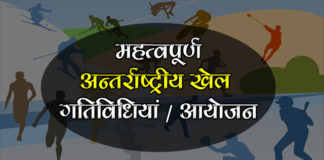महत्वपूर्ण अन्तर्राष्ट्रीय खेल गतिविधियां / आयोजन | Important International Sports Activities / Events International-Sports-Activities-Events