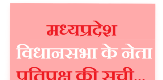 मध्यप्रदेश विधानसभा के नेता प्रतिपक्ष की सूची | List of Opposition Leader In MP list-of-opposition-leader-in-mp