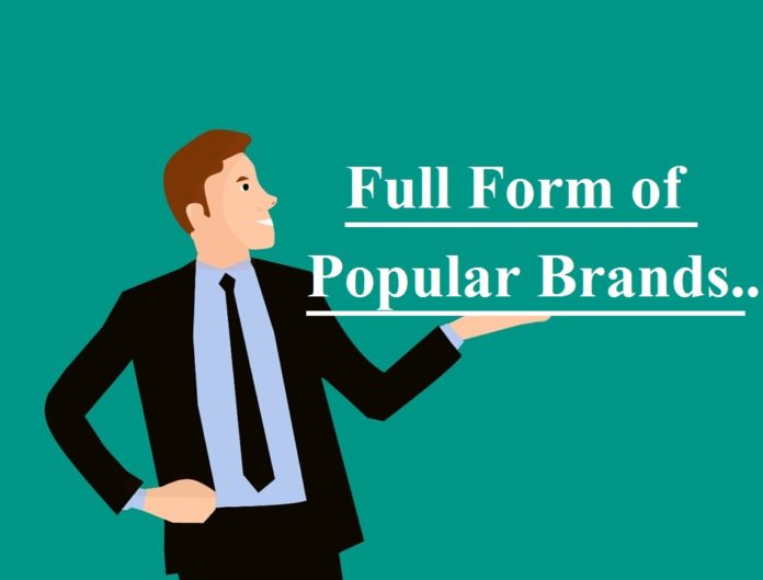 Full form of popular brands