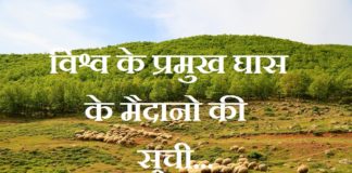 विश्व के प्रमुख घास के मैदानो की सुची | List of Major Grasslands of the world list-of-major-grasslands-of-world