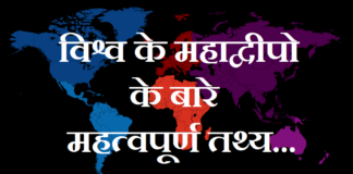 विश्व के महाद्वीपो के बारे महत्वपूर्ण तथ्य | Important facts about world’s continent Important-facts-about-worlds-continent
