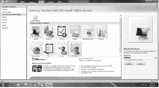 Starting of MS Access