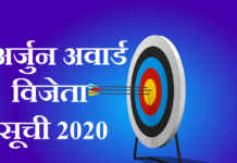 arjuna award winners list | अर्जुन अवार्ड विजेता सूची 2020 arjuna award winners list